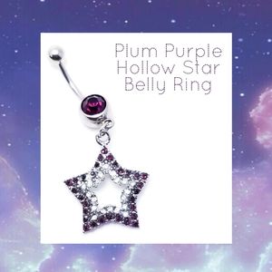 5/$10 | Plum Purple Hollow STAR Belly Ring